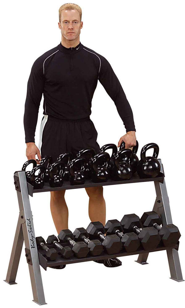 Body-Solid Dual Dumbbell & Kettlebell Rack