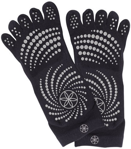 Gaiam Grippy Yoga Socks - Anti-slip Yogasokken - Zwart / Grijs