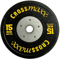 Lifemaxx Crossmaxx Competition Bumper Plate - Halterschijf - Zwart -  50 mm - 15 kg