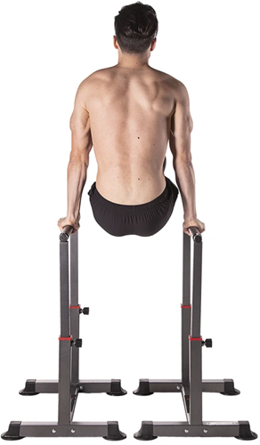 HMS Parallettes - Set van 2 - Zwart - Persoon L-sit Achteraanzicht