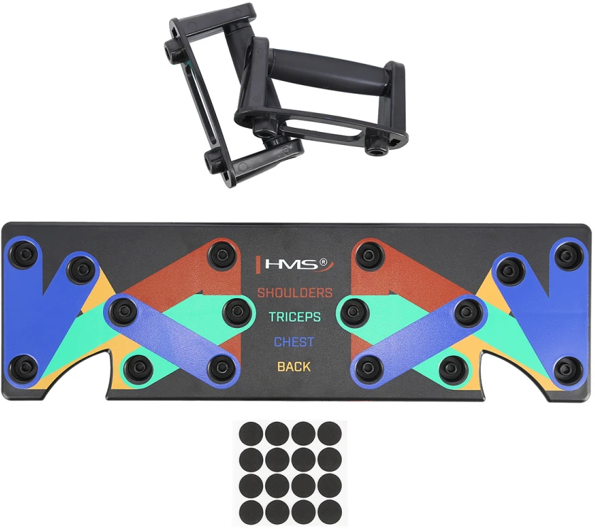 HMS 10-in-1 Push Up Board inclusief Opdruksteunen - Zwart