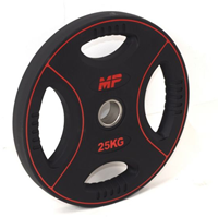 Muscle Power PU 4-Grip Halterschijf - 50 mm - 25 kg
