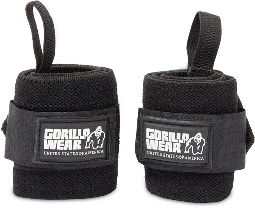 Gorilla Wear Basic Wrist Wraps - Zwart/Wit-2