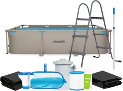 VirtuFit Rechthoekig Zwembad - 300 x 210 x 66 cm - Beige - Compleet Pakket