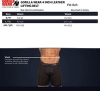 Gorilla Wear 4 Inch Leren Lever Lifting Belt - Zwart - S/M-2