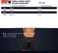 Gorilla Wear 4 Inch Nylon Lifting Belt - Zwart/Goud - S/M-2