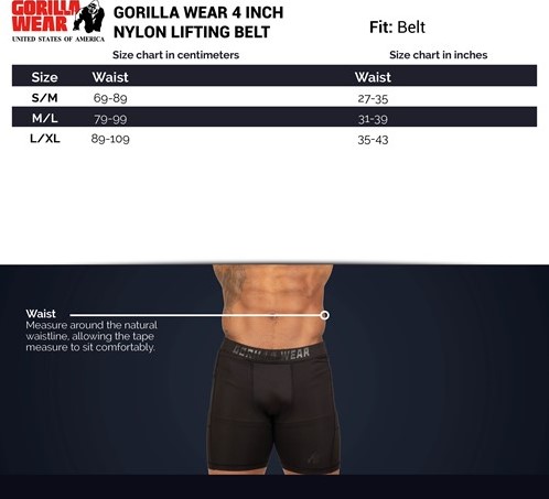 Gorilla Wear 4 Inch Nylon Lifting Belt - Zwart/Goud - S/M-2