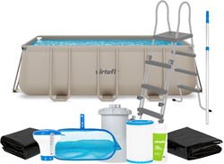 VirtuFit Rechthoekig Zwembad 400 x 200 x 122 cm - Beige - Compleet Pakket