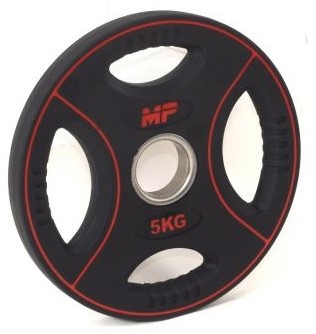 Muscle Power PU 4-Grip Halterschijf - 50 mm - 5 kg