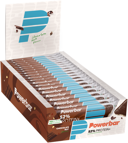 Powerbar 52% Protein+ Bar - 20 x 50 gr - Chocolade Noten