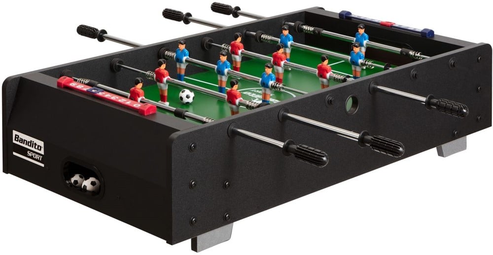Bandito Mini Tafelvoetbal met Telescopische Stangen - Zwart