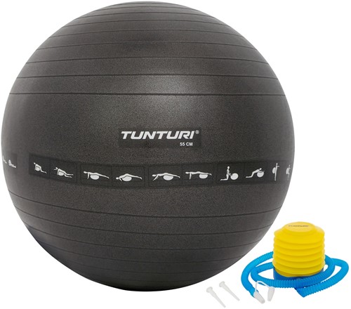 Tunturi Anti-Burst Fitnessbal Gymbal Zwart - 55cm