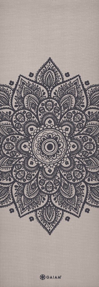 Gaiam Yoga Mat - Sustained Grey Sundial Flower - 5 mm