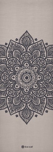 Gaiam Yoga Mat - Sustained Grey Sundial Flower - 5 mm
