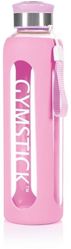 Gymstick Glazen Waterfles - 600 ml - Roze