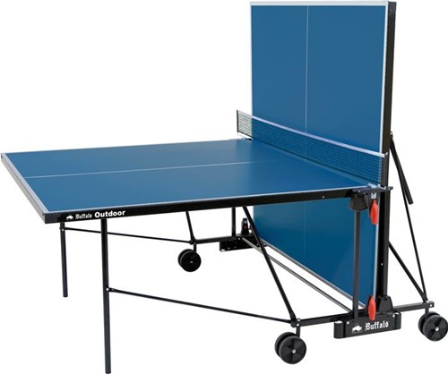 Buffalo Basic Outdoor Tafeltennistafel - Blauw - Inklapbaar-2