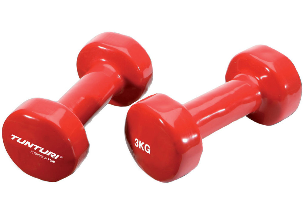 Tunturi-Bremshey Vinyl Dumbbells 3,0 Kg Rood 1paar