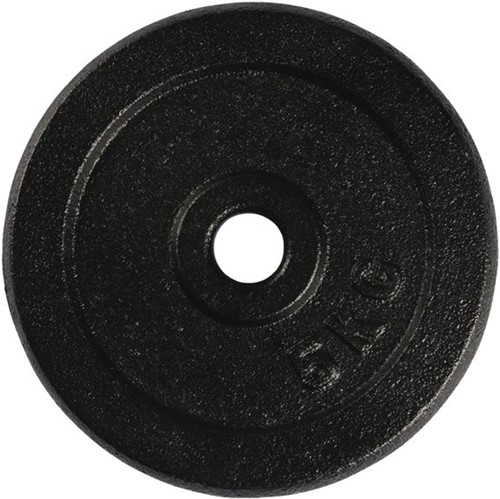 VirtuFit Gietijzeren Halterschijf - Halter gewicht - 30 mm - 5 kg - Zwart