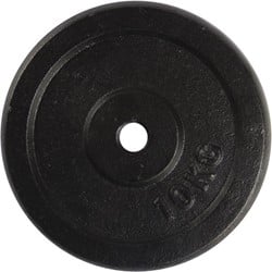 VirtuFit Gietijzeren Halterschijf - Halter gewicht - 30 mm - 10 kg - Zwart