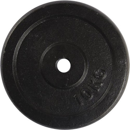 VirtuFit Gietijzeren Halterschijf - Halter gewicht - 30 mm - 10 kg - Zwart