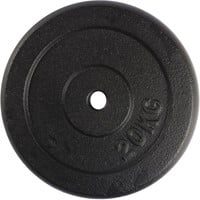 VirtuFit Gietijzeren Halterschijf - Halter gewicht - 30 mm - 20 kg - Zwart
