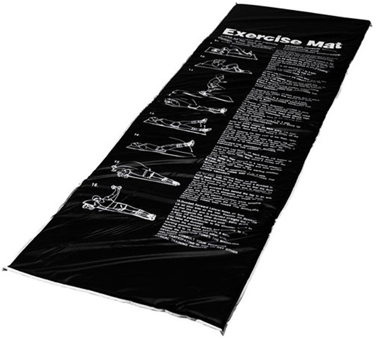 VirtuFit Fitnessmat - Yogamat - PVC - 180 x 60 cm - Met oefeningen - Zwart