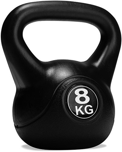 VirtuFit PVC Kettlebell - 8 kg - Zwart