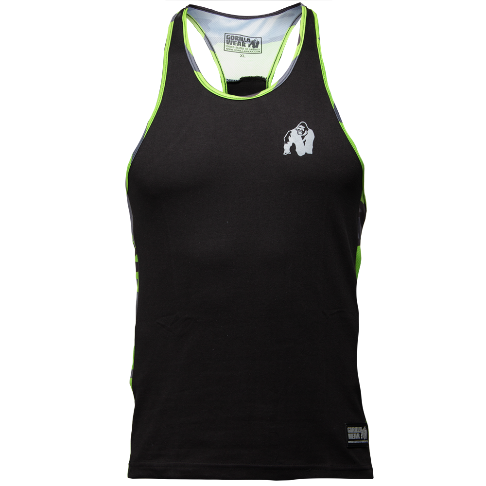 Gorilla Wear Sacramento Camo Mesh Tank Top Blackneon Lime Xxxl gorilla wear kopen in de aanbieding