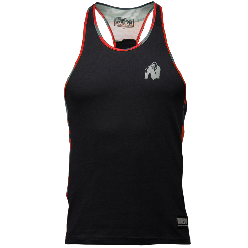 Gorilla Wear Sacramento Camo Mesh Tank Top Blackred Xxxl gorilla wear kopen in de aanbieding