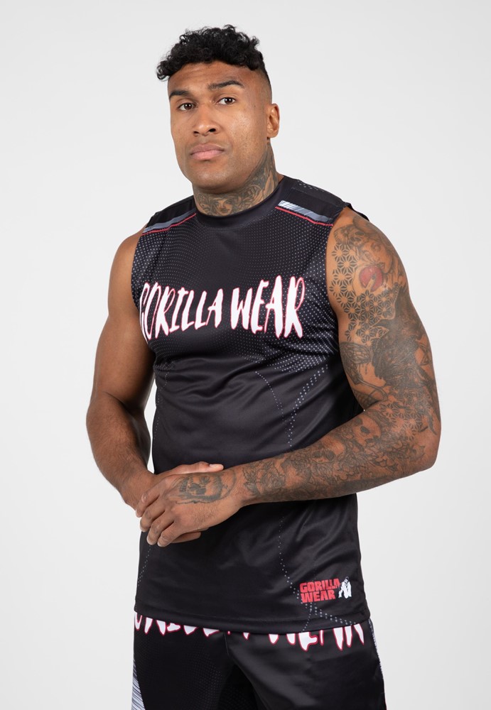 Gorilla Wear Clayton Tank Top - Zwart/Rood - XL