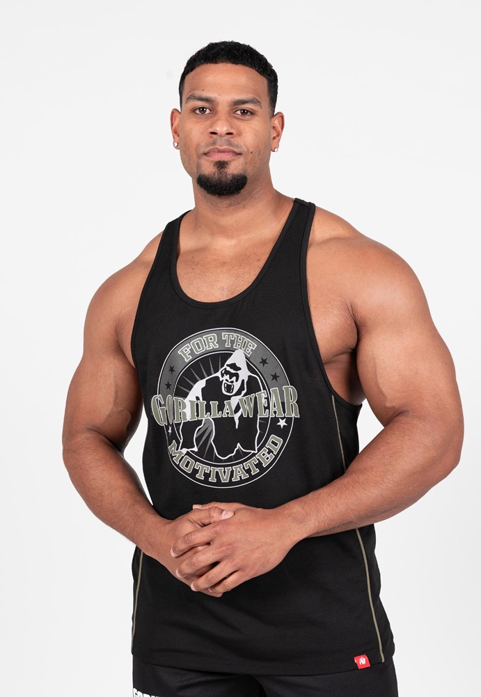 Gorilla Wear Casper Stringer - Zwart/Groen - M