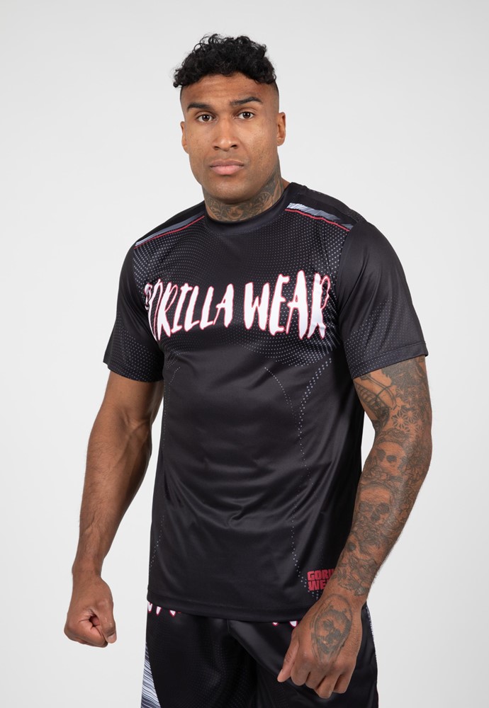 Gorilla Wear Clayton T-shirt - Zwart/Rood - L