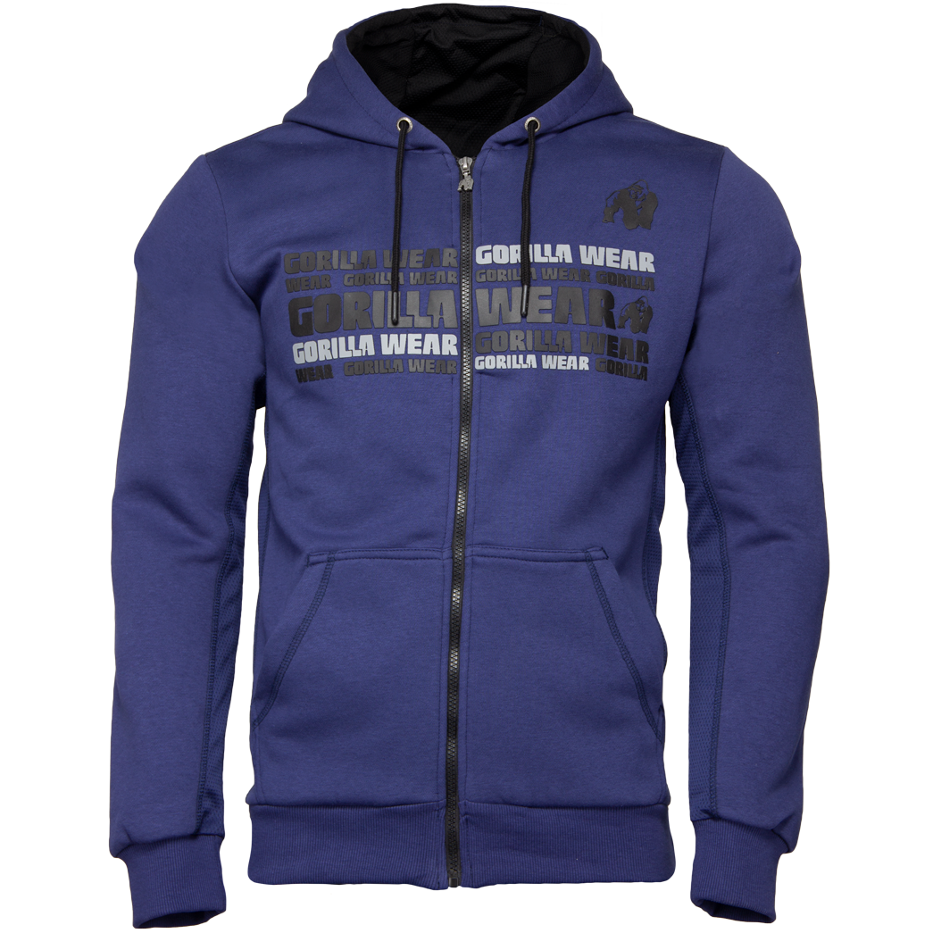 Gorilla Wear Bowie Mesh Zipped Hoodie Navy Blue 2Xl gorilla wear kopen in de aanbieding