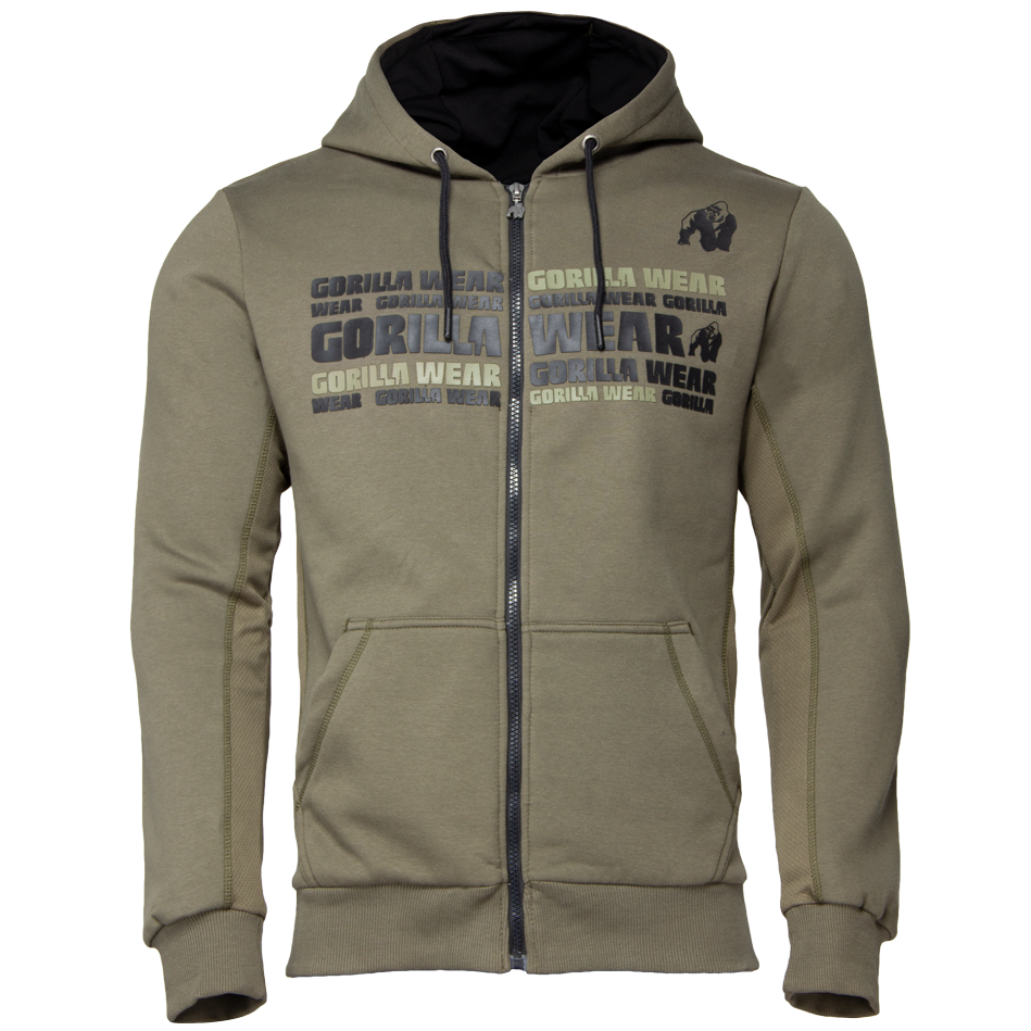 Gorilla Wear Bowie Mesh Zipped Hoodie Army Green 5Xl gorilla wear kopen in de aanbieding Gorilla Wear Bowie Mesh Zipped Hoodie Army Green 5Xl gorilla wear kopen in de aanbieding