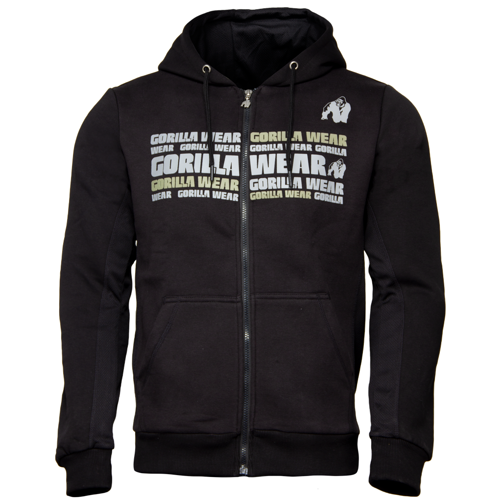 Gorilla Wear Bowie Mesh Zipped Hoodie Black 3Xl gorilla wear kopen in de aanbieding