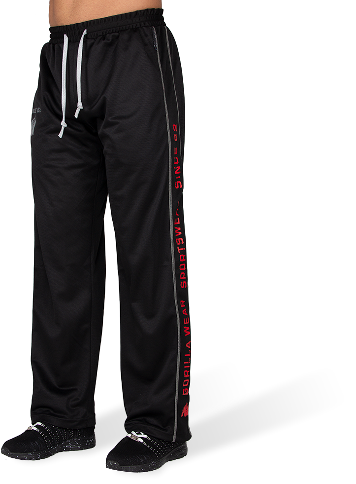 Gorilla Wear Functional Mesh Trainingsbroek - Zwart/Rood - S/M