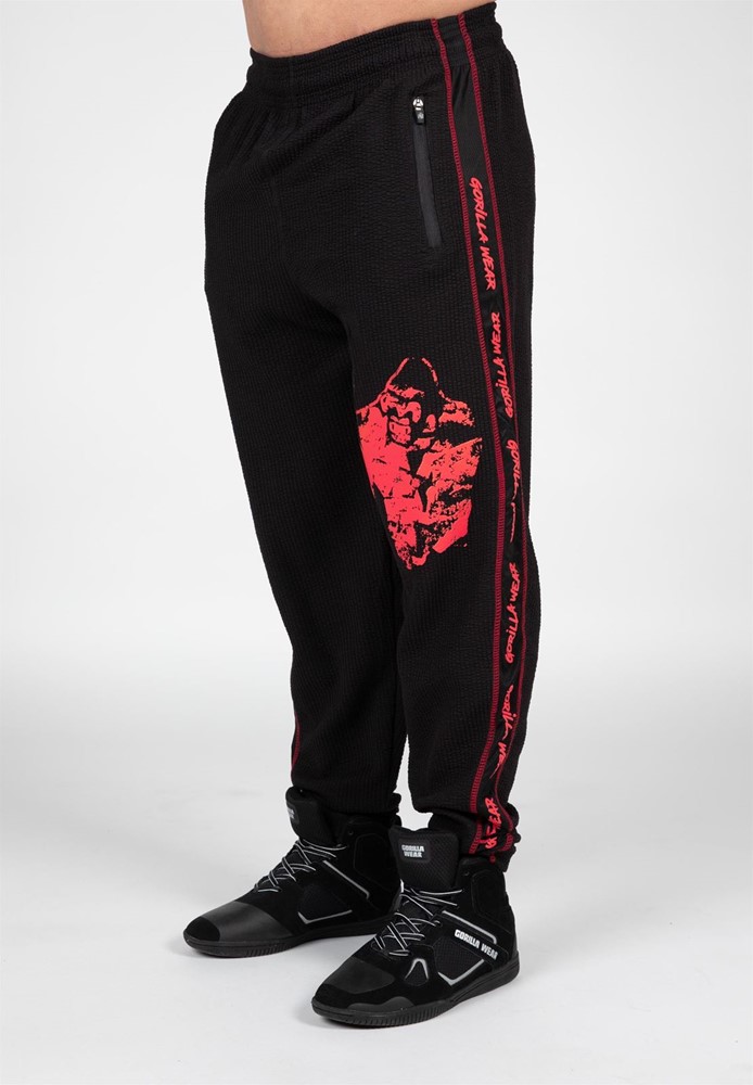 Gorilla Wear Buffalo Old School Trainingsbroek - Zwart/Rood - 4XL/5XL