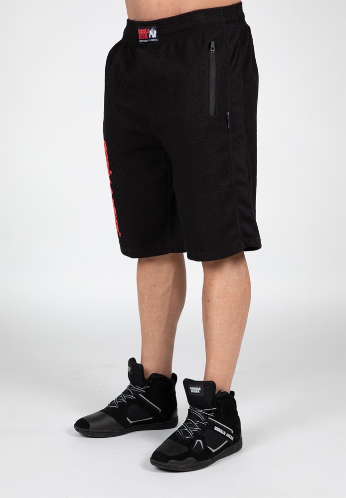 Gorilla Wear Augustine Old School Shorts - Zwart/Rood - L/XL