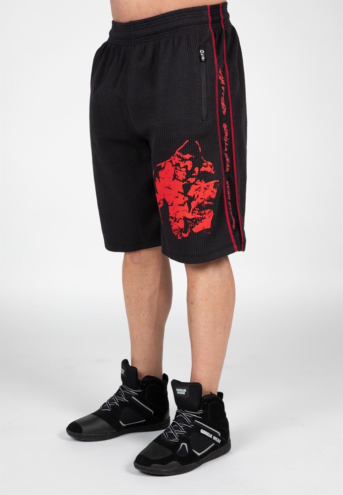Gorilla Wear Buffalo Old School Workout Shorts - Zwart/Rood - L/XL