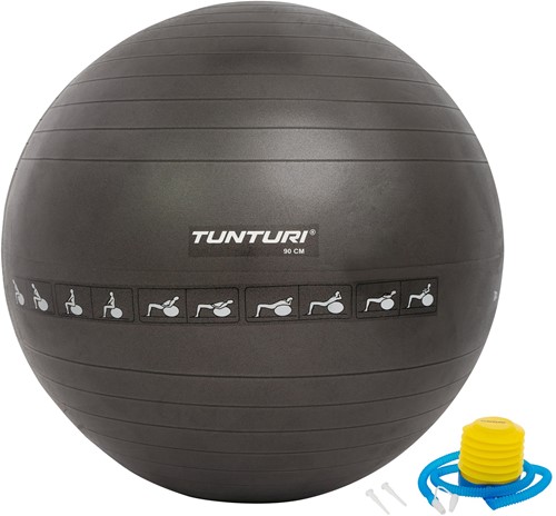 Tunturi Anti-Burst Fitnessbal Gymbal Zwart - 90 cm