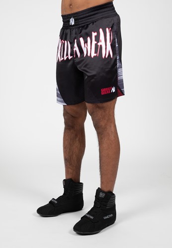 Gorilla Wear Clayton Boxing Shorts - Zwart/Rood
