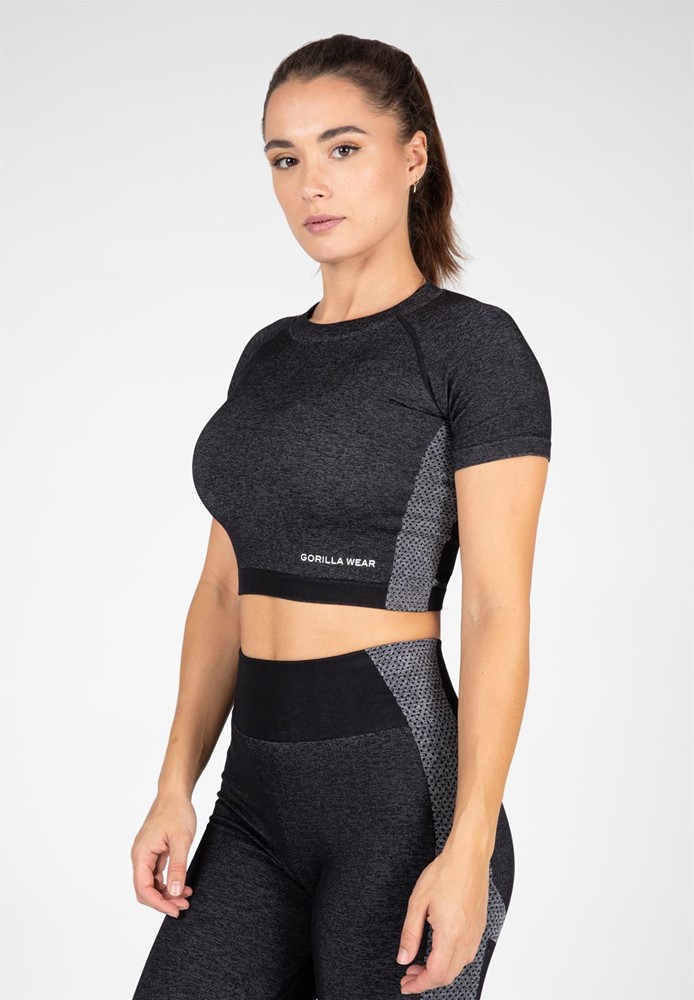 Gorilla Wear Selah Seamless Crop Top - Zwart - S/M