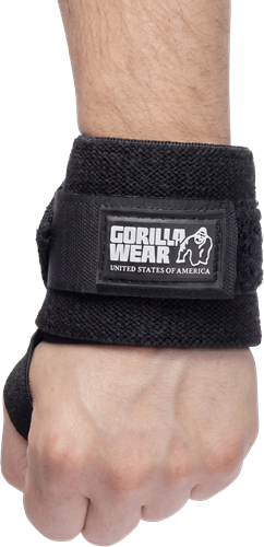 Gorilla Wear Basic Wrist Wraps - Zwart/Wit-2