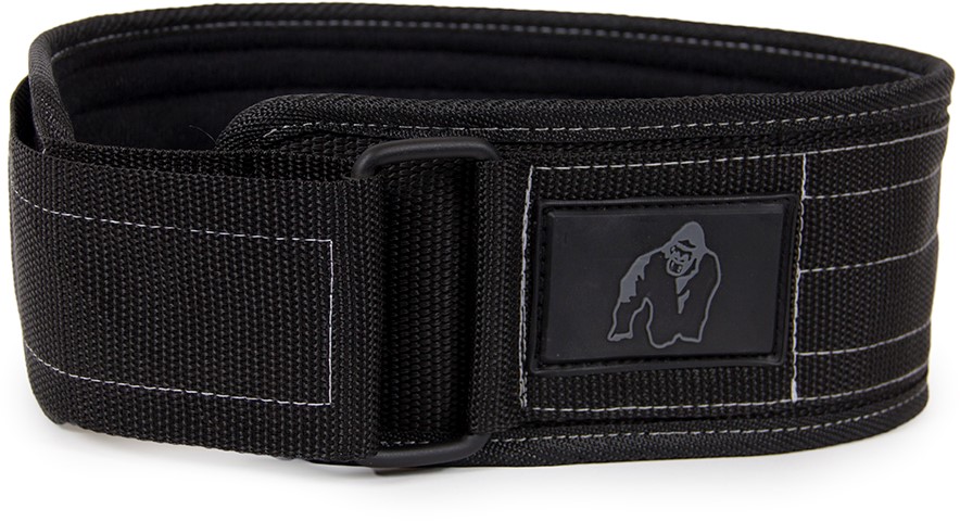 Gorilla Wear 4 Inch Padded Leather Lifting Belt - Black/Red - S/M