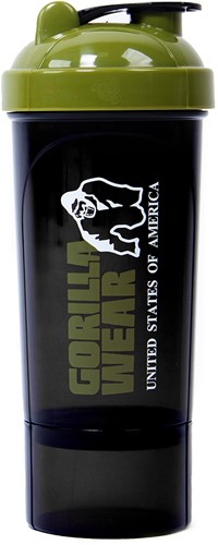 Gorilla Wear Shake Beker - 500 ml - Zwart/Legergroen