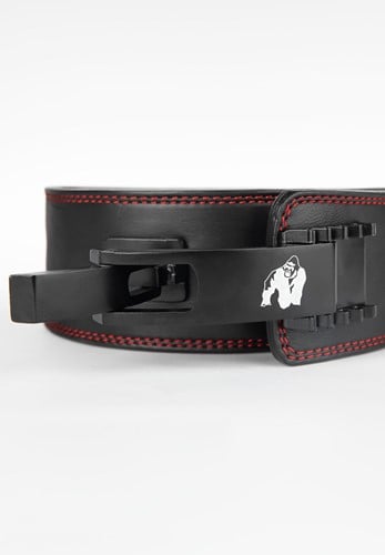 Gorilla Wear Halterriem - 4 Inch Premium Leather Lever Belt - Zwart