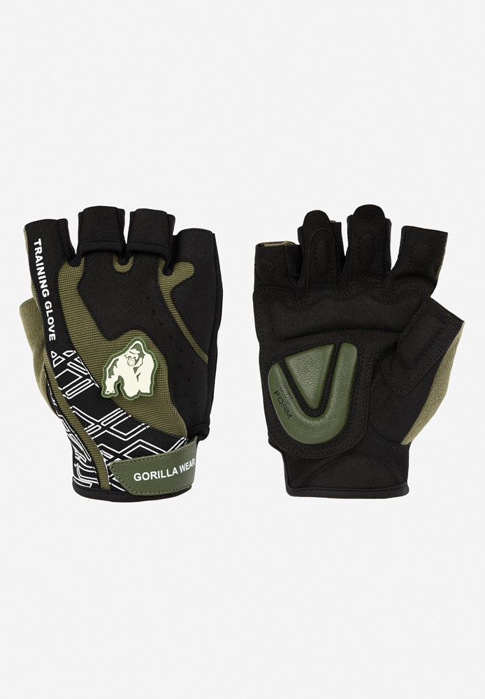 Gorilla Wear Mitchell Training Handschoenen 2.0 - Zwart/Legergroen - 2XL