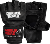 Gorilla Wear Manton MMA Handschoenen (Met Duim) - Zwart/Wit - S/M