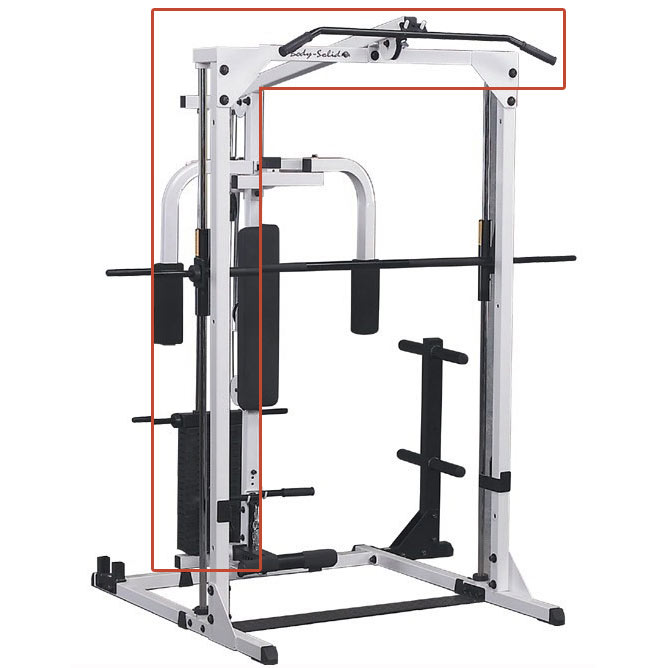 Body-Solid Grey Linear Bearing Smith Machine Lat Attachment