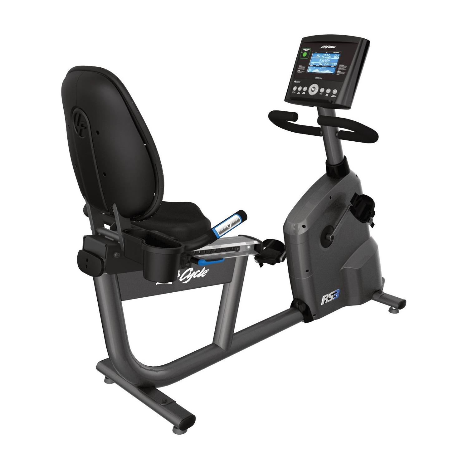 Life Fitness RS3 Recumbent Lifecycle Exercise Hometrainer Base met Go Paneel Titanium